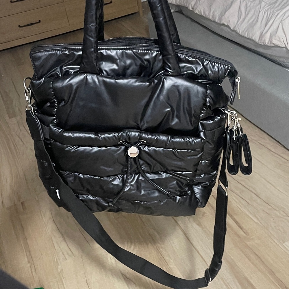 Stylish Black Quilted Tote Bag